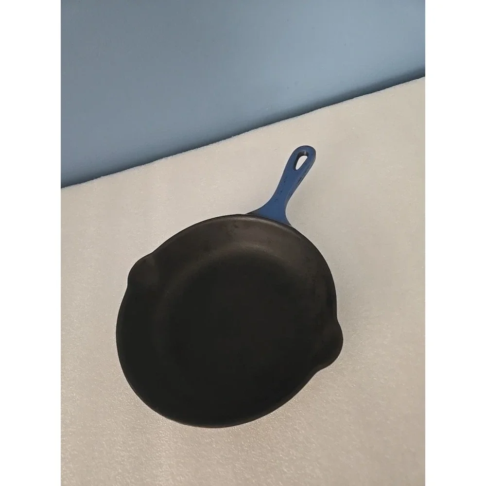 Le Creuset Blue Enameled Cast Iron Skillet Frying Pan # 20 France 7.5